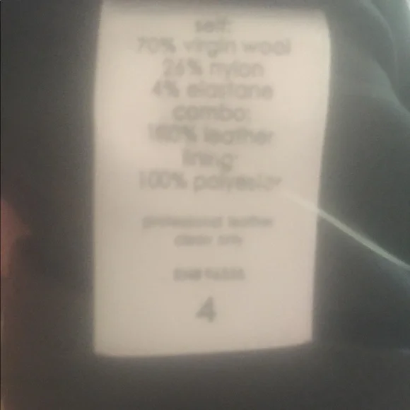 Susana Monaco Black Wool and Genuine Leather Dress NWT Size 4